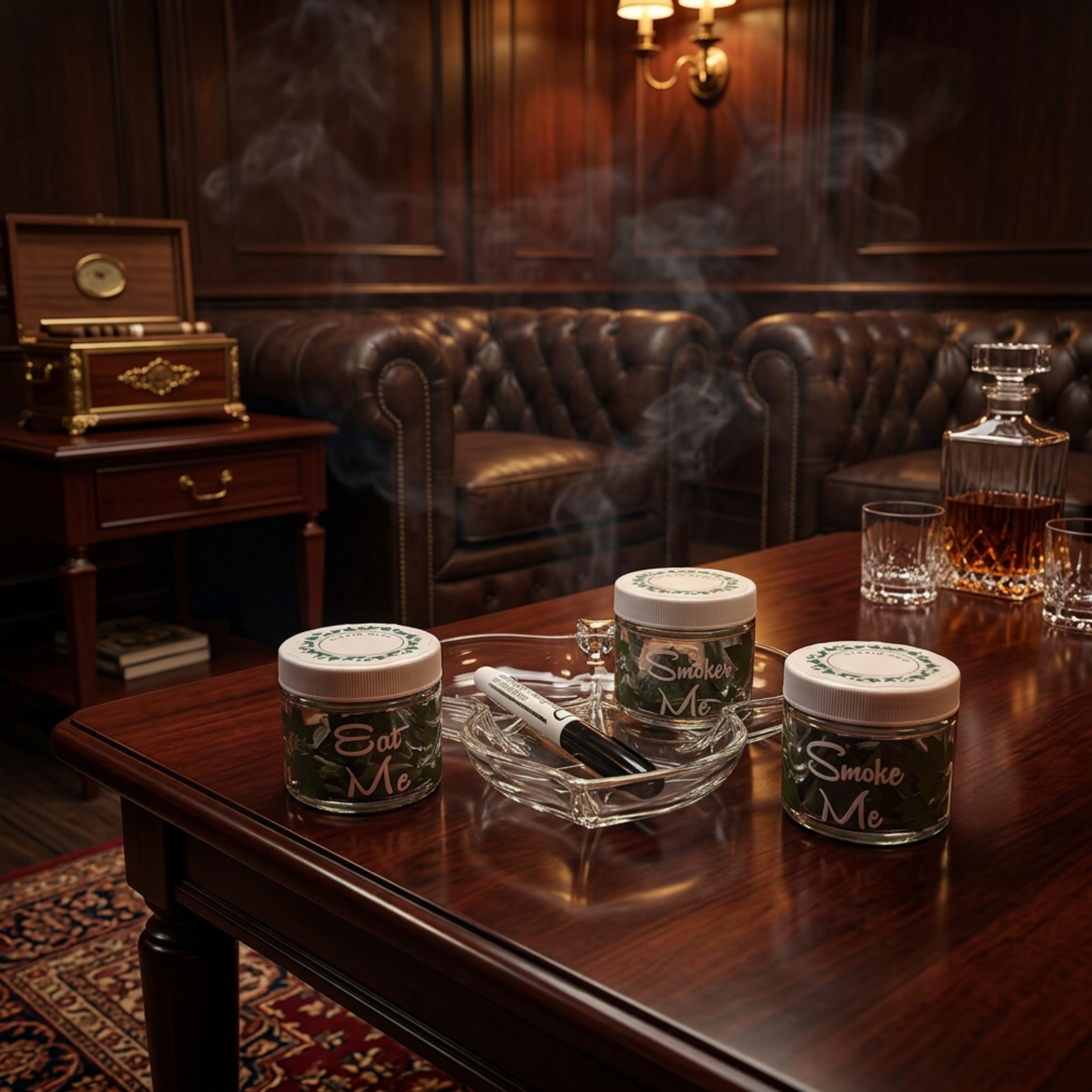 Vintage Ivy Rolling Tray with Jars