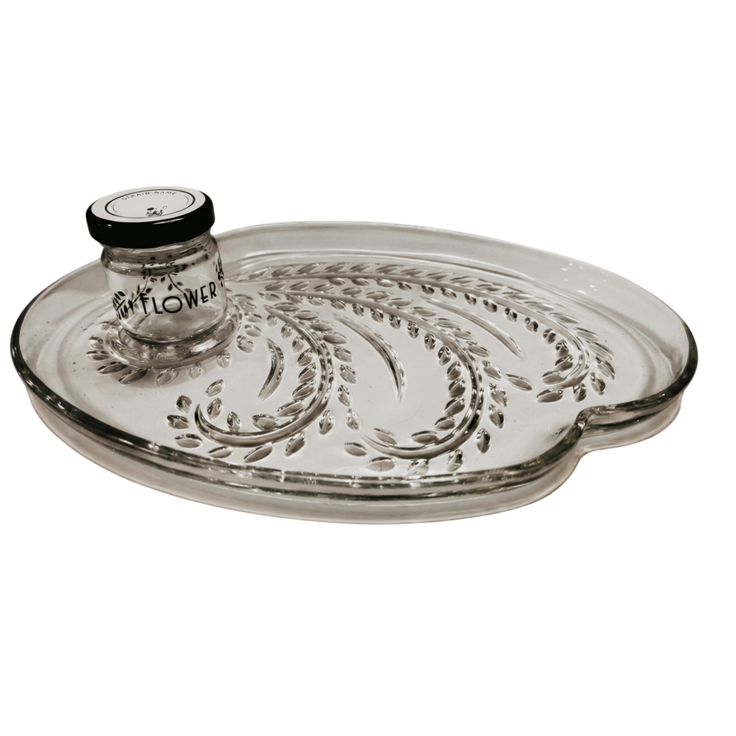 Vintage Federal Glass Homestead Rolling Tray with Custom Jar