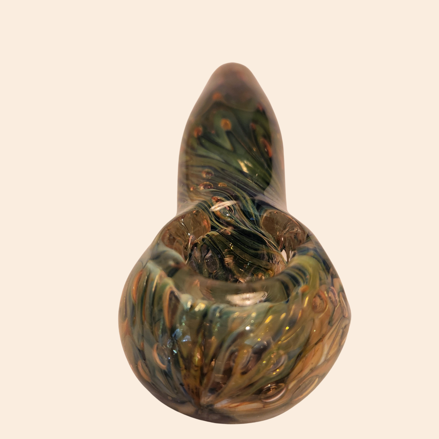 Artistic Blue Green  Swirl Hand Pipe with Textured Body