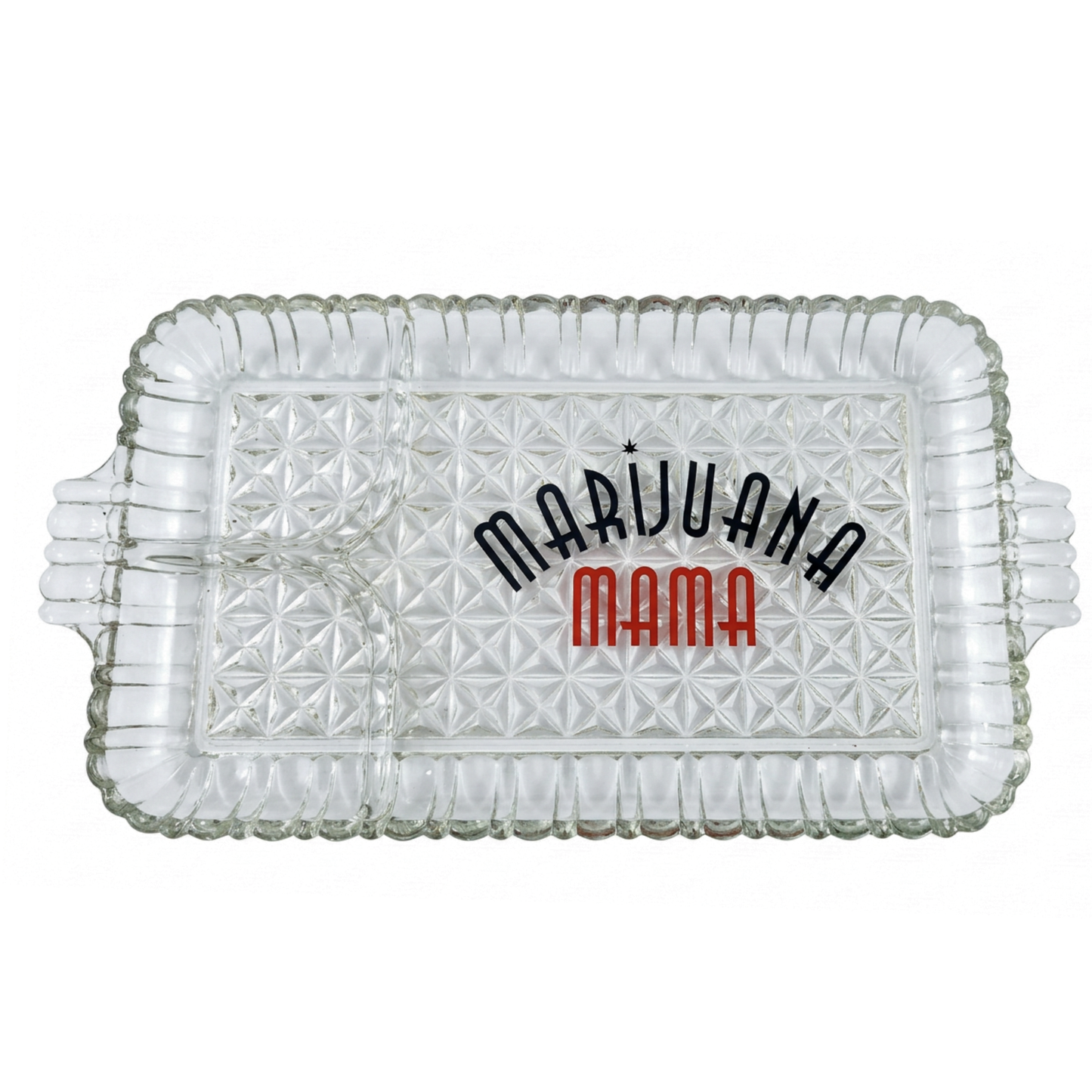 1950s Vintage Crystal Rolling Tray with Storage Jar