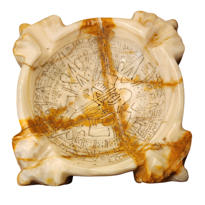 Vintage Mayan Carved Alabaster Ashtray