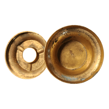 Vintage Hand-Engraved Brass Floral Ashtray
